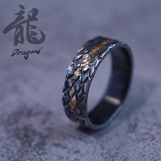 Dragon Scale Ring — Ancient Fire