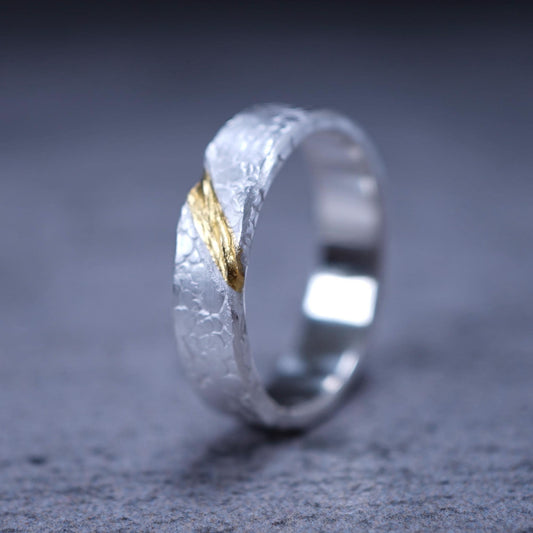 Kintsugi Silver Ring — Mended Grace