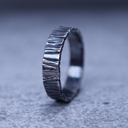 Hammered 999 Fine Silver Ring