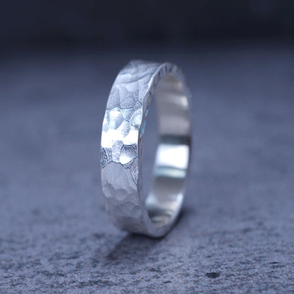 Hammered Fine Silver Band
