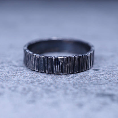 Hammered 999 Fine Silver Ring