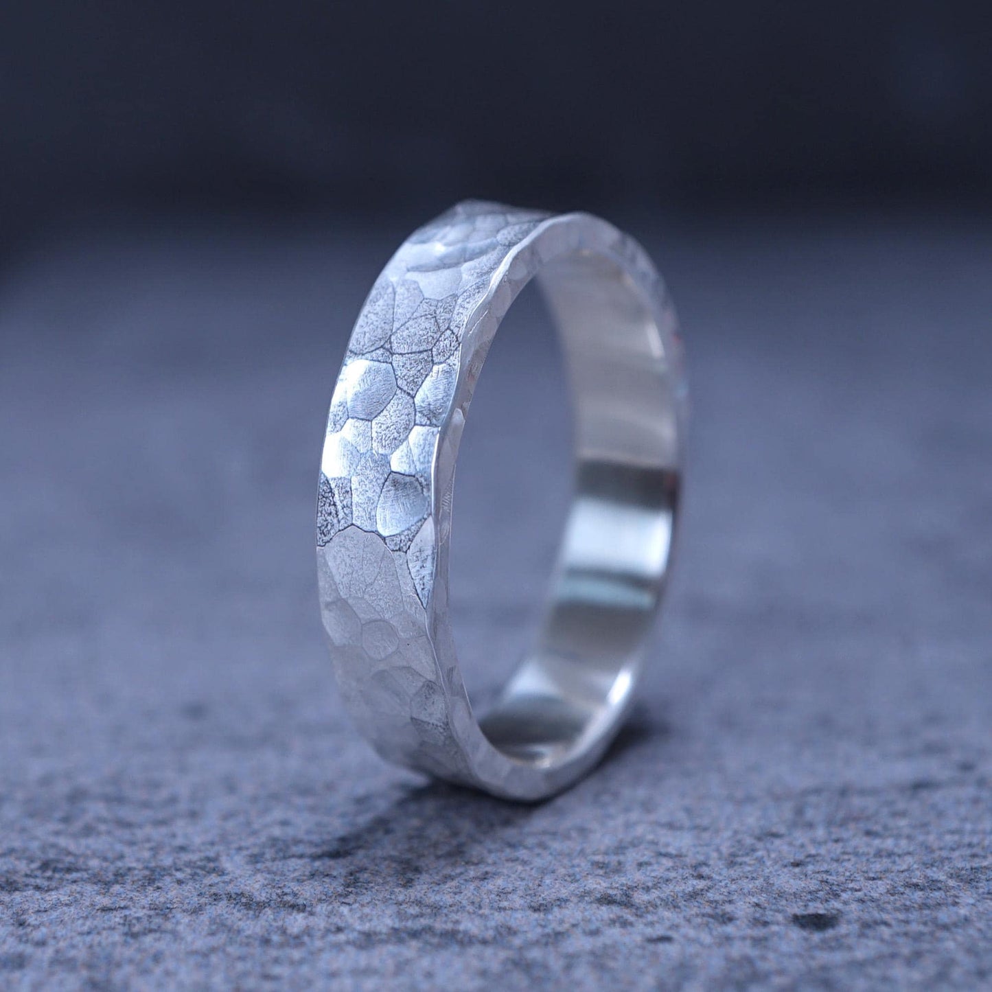 Hammered Fine Silver Band