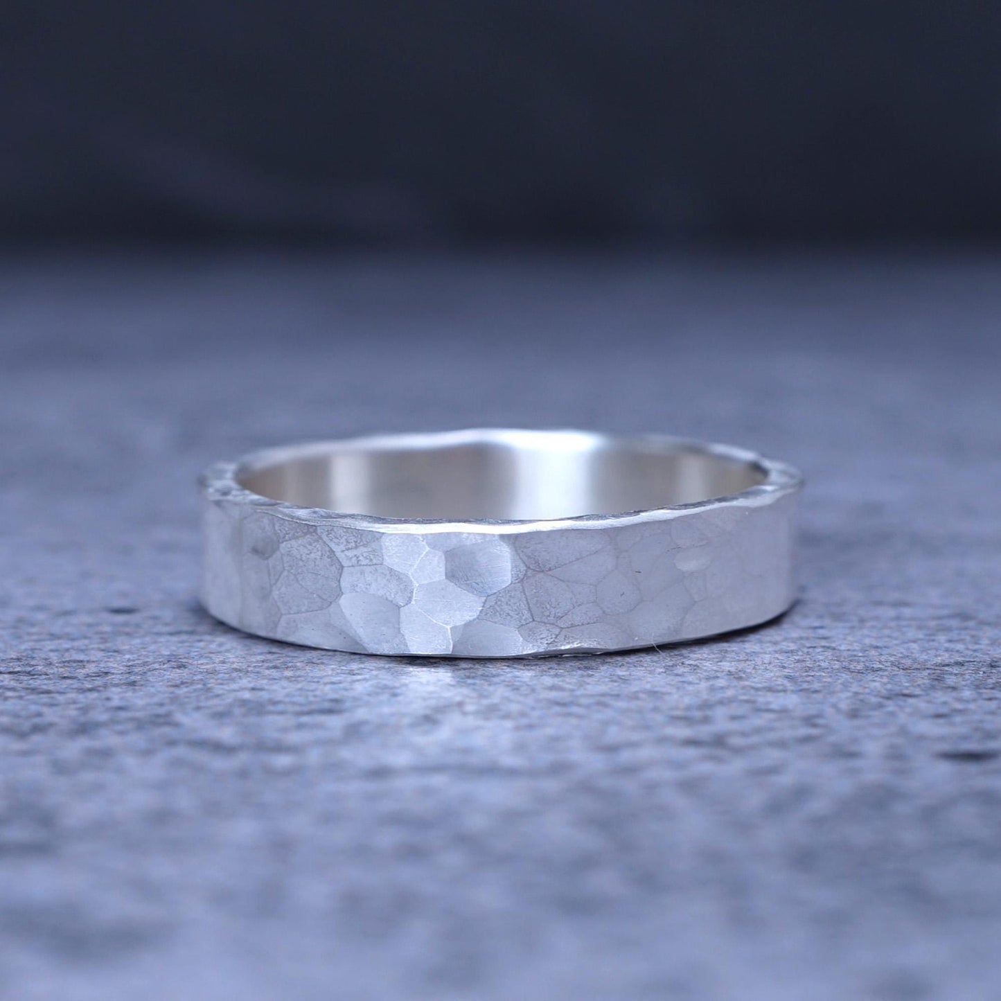 Hammered Fine Silver Band