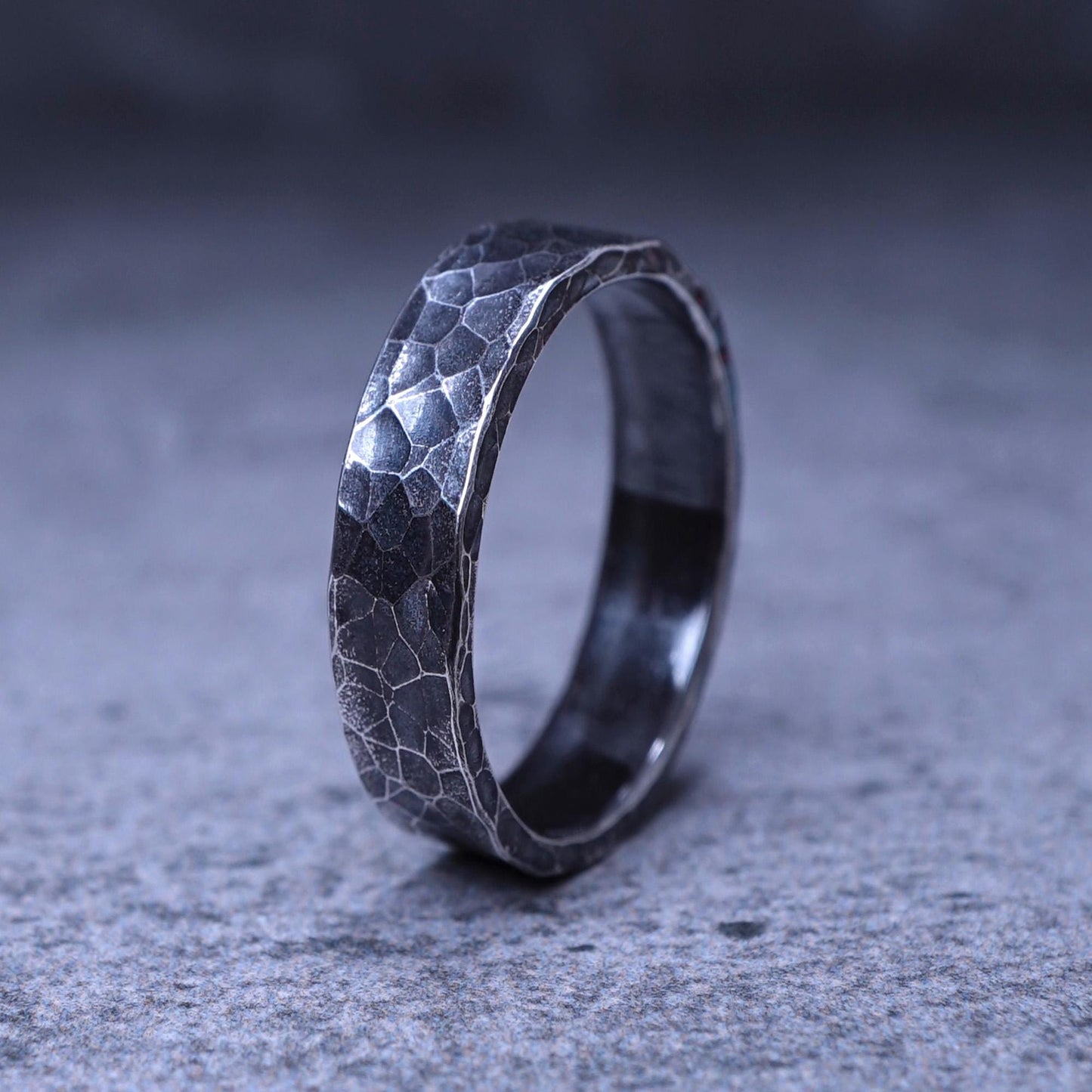 Hammered Fine Silver Band