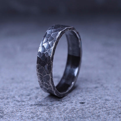 Hammered Fine Silver Band