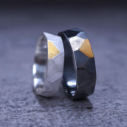 Celestial Facet Couple Rings — Distinct in Harmony