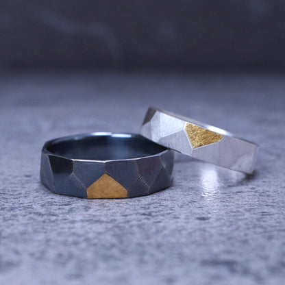 Celestial Facet Couple Rings — Distinct in Harmony