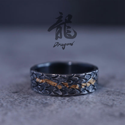 Dragon Scale Ring — Ancient Fire