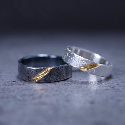 Kintsugi Wedding Ring Set — Mended Together