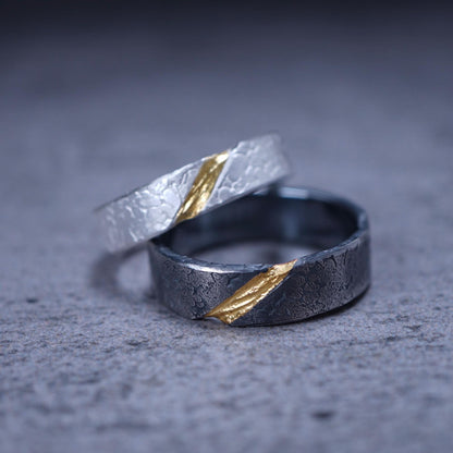 Kintsugi Wedding Ring Set — Mended Together