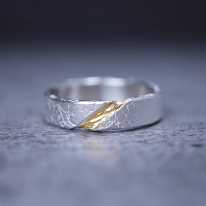 Kintsugi Silver Ring — Mended Grace