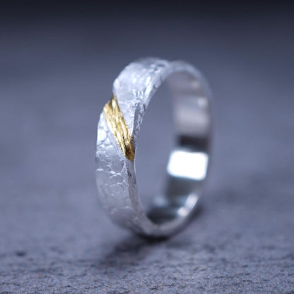 Kintsugi Silver Ring — Mended Grace