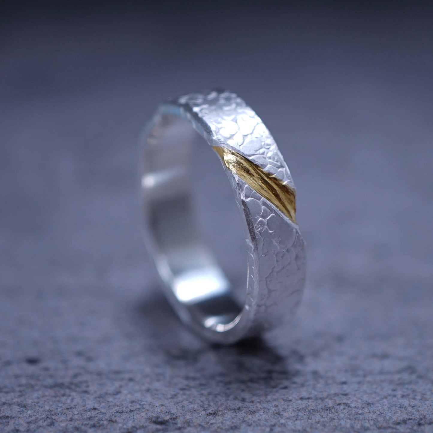 Kintsugi Silver Ring — Mended Grace
